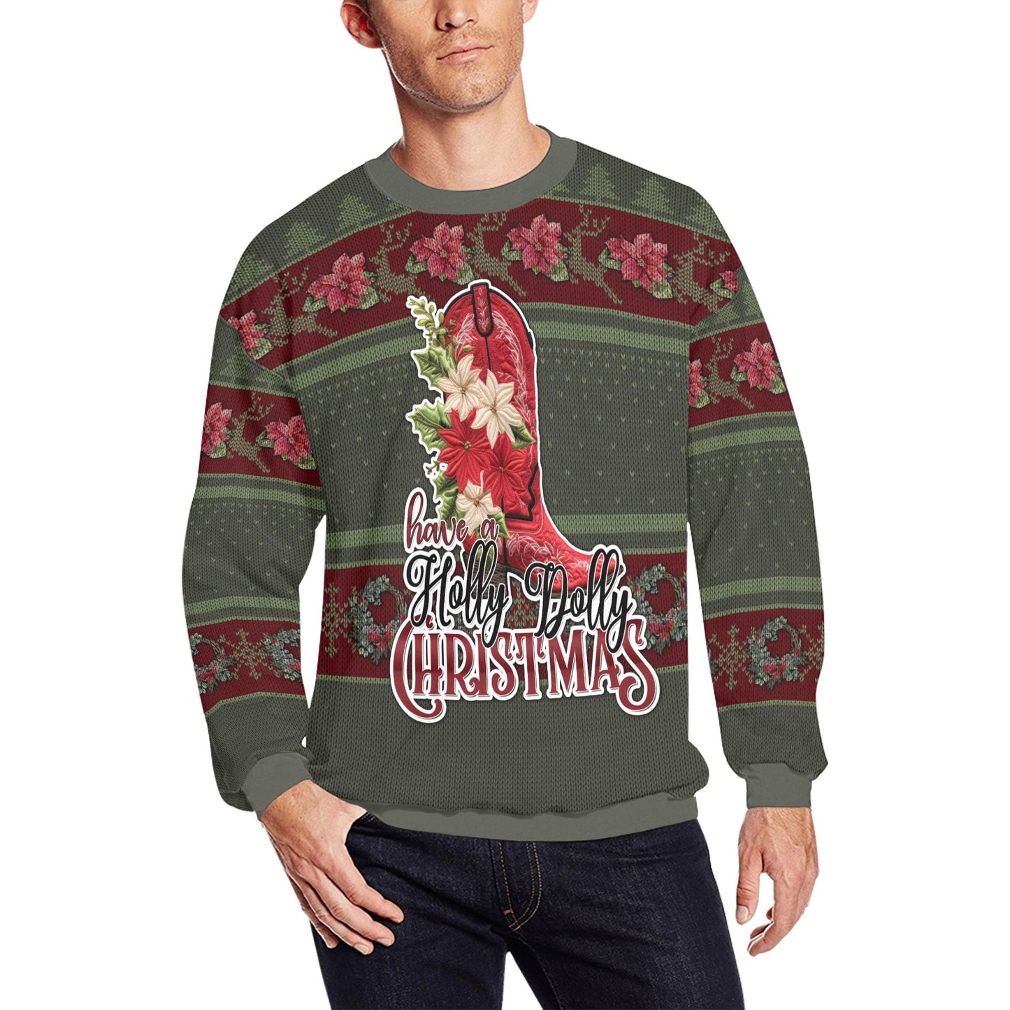 Have A Holly Dolly Christmas All Over Print Crewneck Sweatshirt