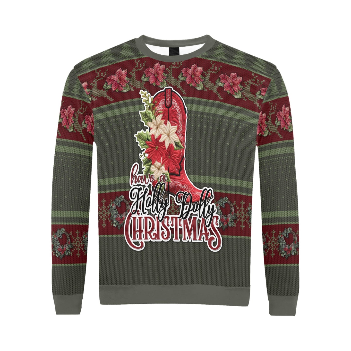 Have A Holly Dolly Christmas All Over Print Crewneck Sweatshirt